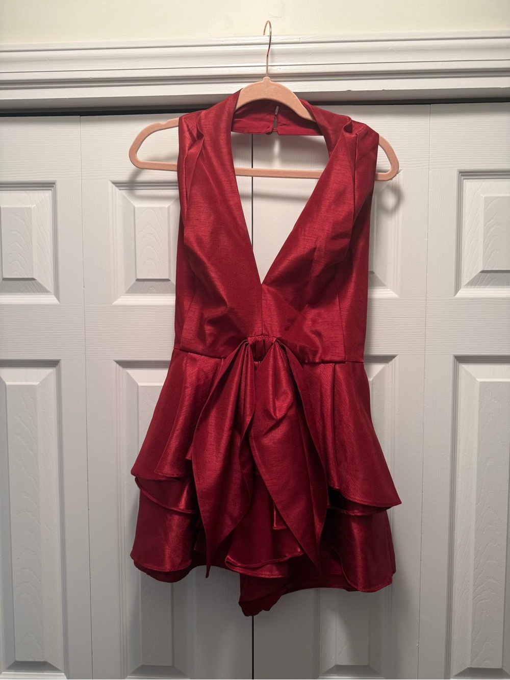 C/MEO Collective Red Satin Romper